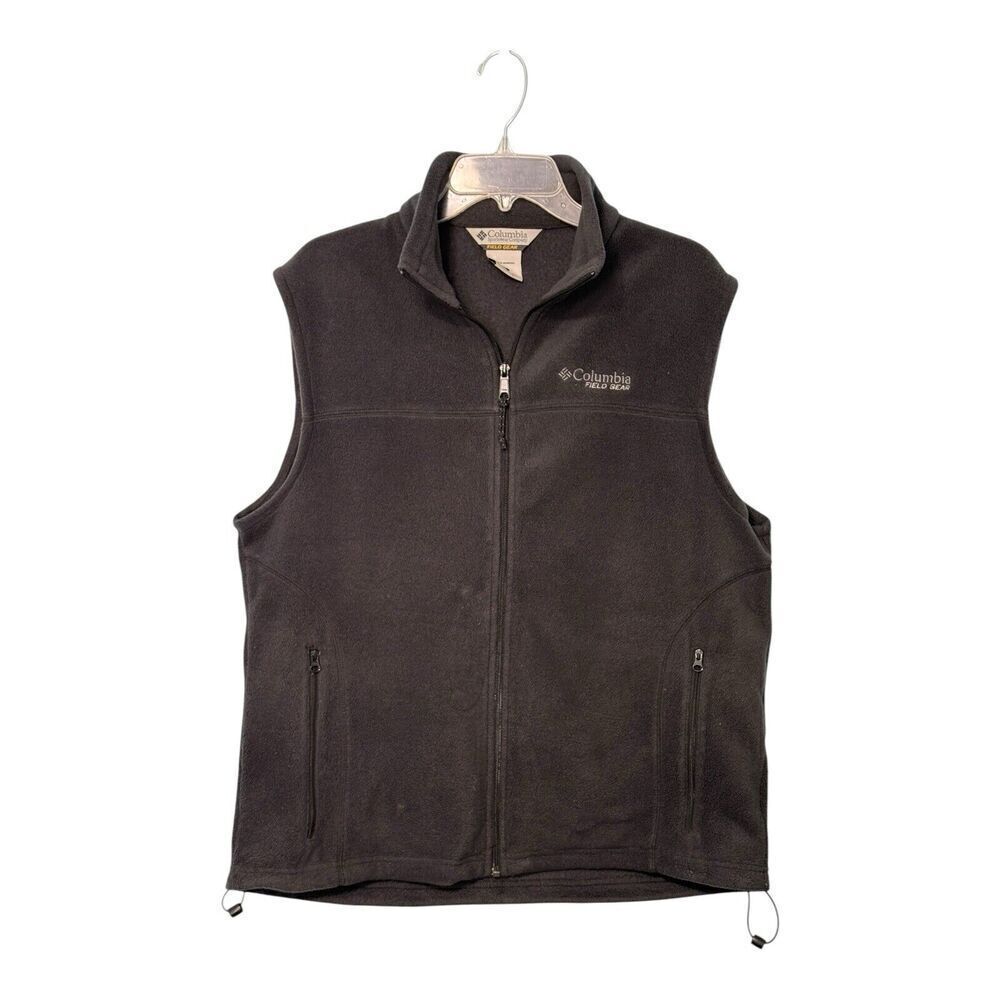 Columbia Field Gear Vest Mens L Dark Gray Fleece Full-Zip Lightweight Outdoors